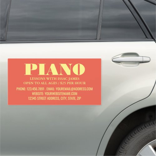 Stylish Pianist Professional Musician Car Magnet