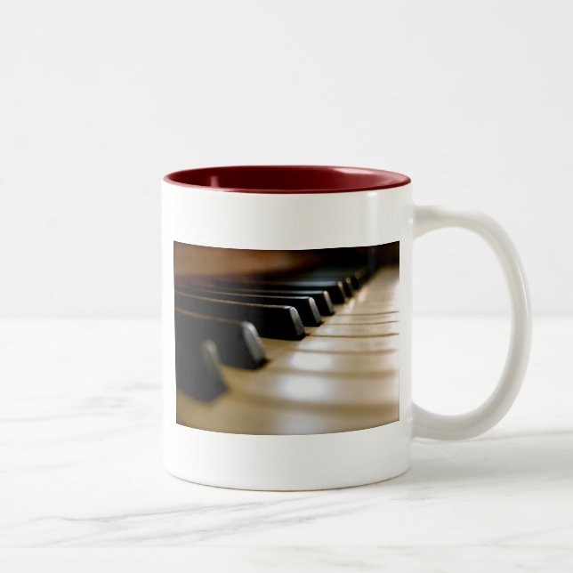 Stylish piano keyboard Music Two-Tone Coffee Mug (Right)
