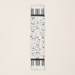 Stylish piano keys and music notes scarf<br><div class="desc">Bring the tickling of ivories to your wardrobe with this Stylish piano keys and musical notes pattern scarf in classic black and white</div>