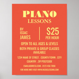 Stylish Piano Lessons Advertising Poster