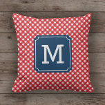 Stylish Picnic Red Gingham Name Monogram Throw Pillow<br><div class="desc">Decorate your home or dorm room with this stylish picnic red gingham pattern monogrammed pillow. Personalize it by replacing the placeholder text. For more options such as to change the font and it's size click the "Customize it" button. *Please note that the Zazzle Watermark that appears in the zoom preview...</div>