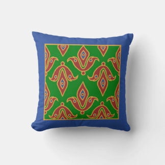 Stylish Pillow, Fleur-de-Lys, Maroon, Blue, Green Throw Pillow