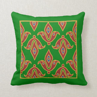 Stylish Pillow, Fleur-de-Lys, Maroon, Blue, Green Throw Pillow