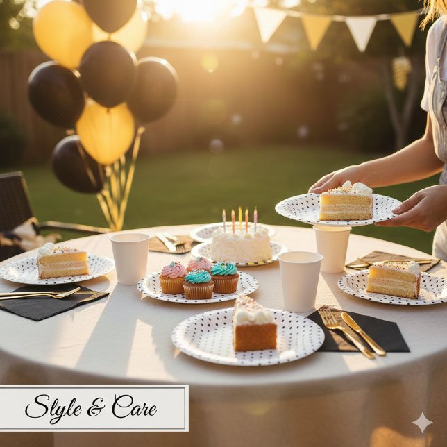 Stylish Pink 7" Paper Bowl Plate with Black Dots (Stylish Pink 7 Paper Bowl Plate with Black Dots)