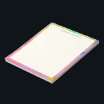 Stylish Pink Abstract Border Personalized Name Notepad<br><div class="desc">Fun and cheerful abstract painting in a vibrant and playful rainbow of color,  personalized with your name.</div>