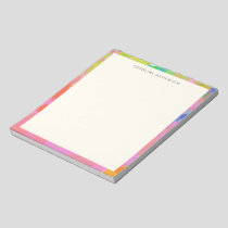Stylish Pink Abstract Border Personalized Name Notepad