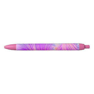 Stylish Pink Abstract Feathers Pen