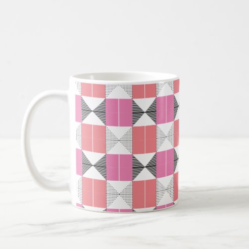 Stylish Pink and black geometric pattern Coffee Mug