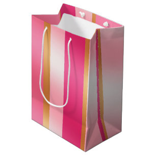 Stylish Pink and Metallics   Medium Gift Bag