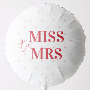 Stylish Pink and Red Stars Miss to Mrs Balloon