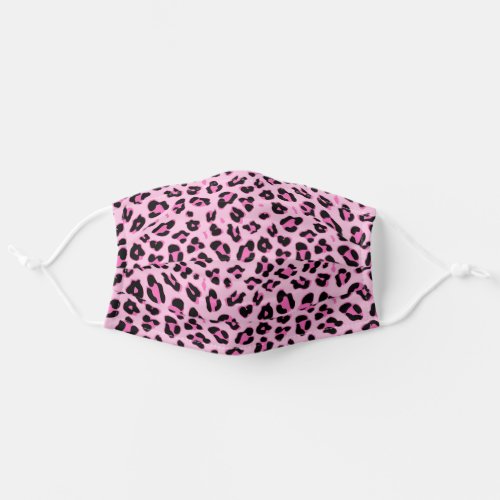 Stylish Pink  Black Leopard Pattern Adult Cloth Face Mask