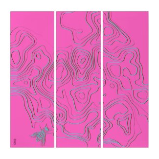 Stylish Pink Blue Abstractly Triptych