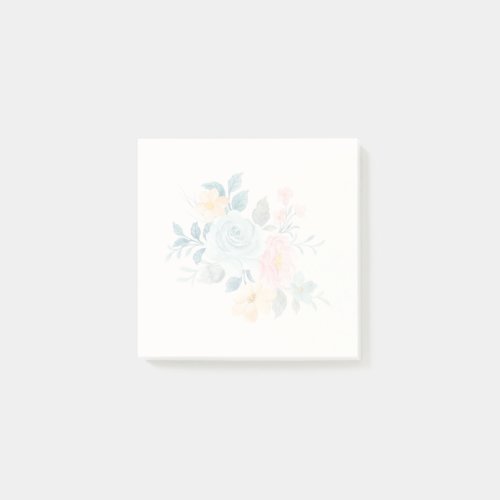Stylish Pink  Blue Flower Bouquet Post_it Notes