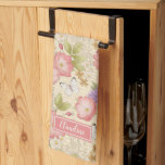 Stylish Pink Botanical Floral Pattern Kitchen Towel<br><div class="desc">A pretty vintage floral pattern personalized with your name decorates this kitchen towel. Personalize it for a gift. Great gift for Mother's Day,  friends,  Christmas gifts or just because. Designed for you by Blackberry Boulevard.</div>