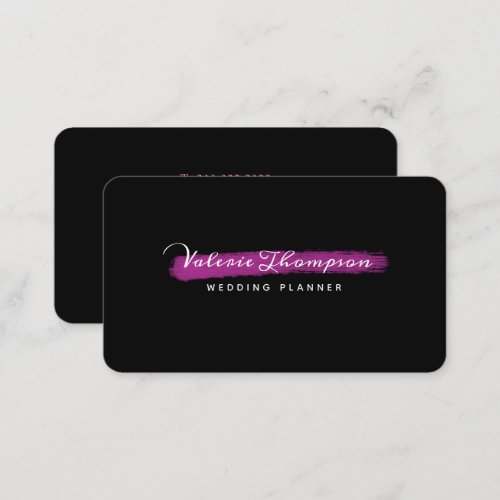 Stylish Pink Brush Stroke Signature Business Card