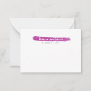 Stylish Pink Brush Stroke Signature Note Card