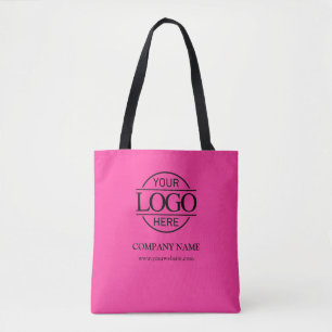 Stylish Pink Business Corporate Logo Promotional Tote Bag