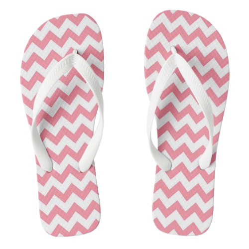 Stylish Pink Chevron Patterned Flip Flops