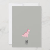 Stylish Pink Dino Girl Baby Shower Invite (Back)