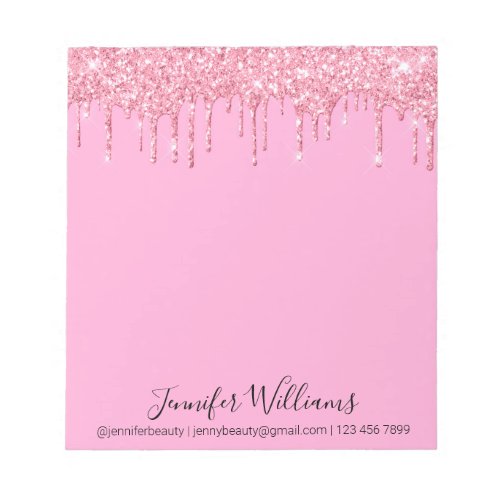 stylish pink dripping glitters small business  notepad