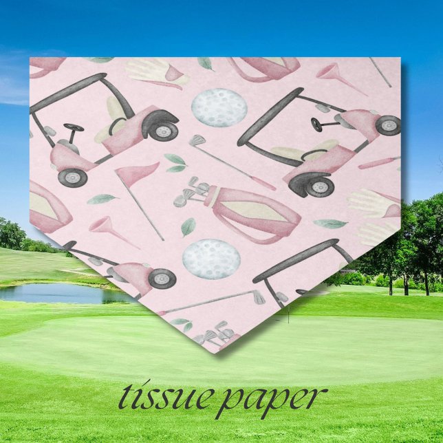 Stylish Pink Feminine Golf Design  Tissue Paper (Creator Uploaded)