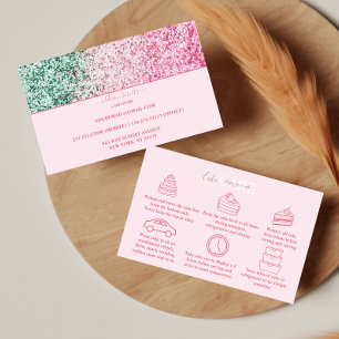 Stylish Pink Feminine Look Cake Care Business Card