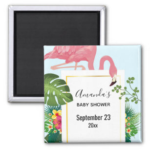  Stylish Pink Flamingo Party Save the Date Magnet