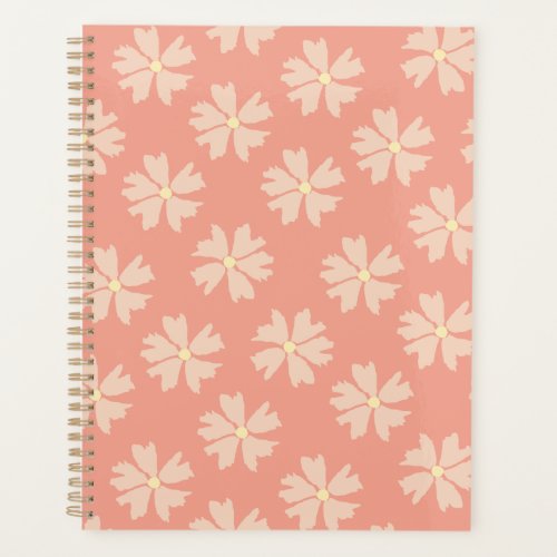 Stylish Pink Floral Pattern Rose Pink Planner
