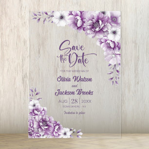 Stylish Pink Floral Wedding Save the Date