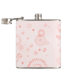 Stylish pink flowers cute design flask