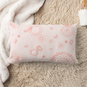 Stylish pink flowers cute design lumbar pillow