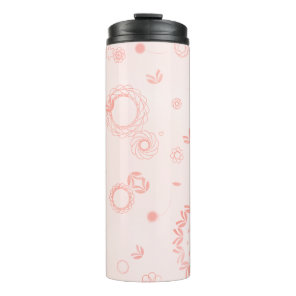 Stylish pink flowers cute design thermal tumbler