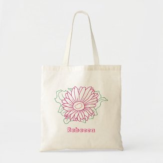 Stylish Pink Fuchsia Sunflower Floral Tote Bags