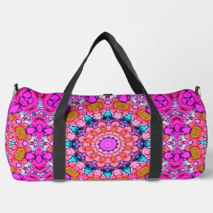 Stylish Pink Geometric Design Duffel Bag