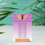 Stylish Pink Glitter &amp; Balloons Table Number  Holder