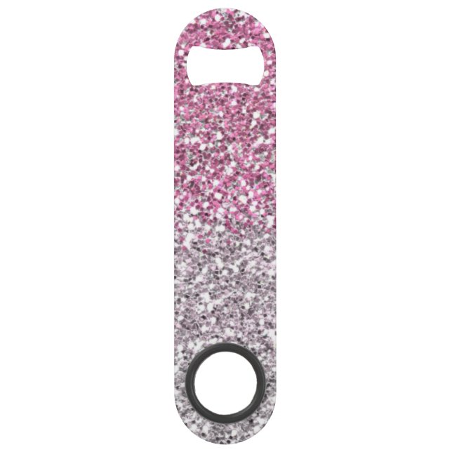 Stylish Pink Glitter Ombre  Sparkle Bar Key (Front)