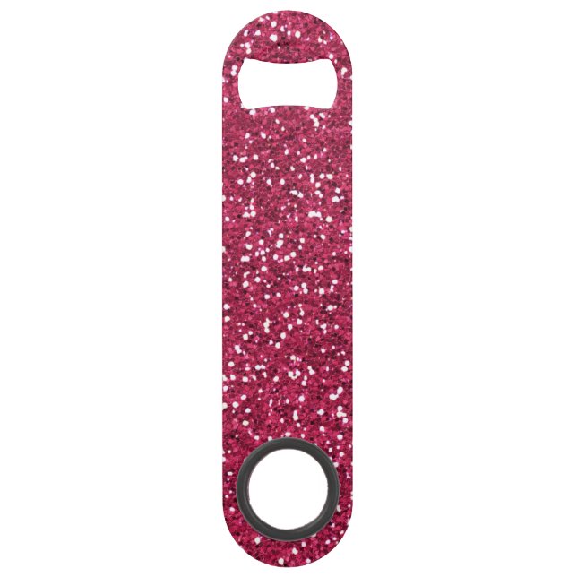 Stylish Pink Glitter Speed Bottle Opener (Front)