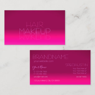 Stylish Pink Gradient Mirror Font Classic Modern Business Card