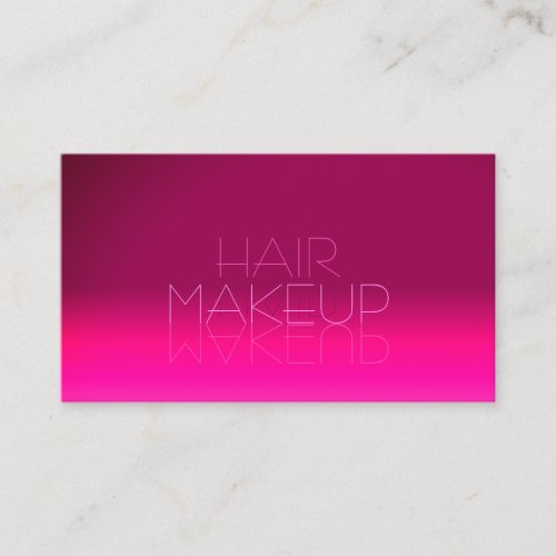 Stylish Pink Gradient Mirror Font Classic Modern Business Card