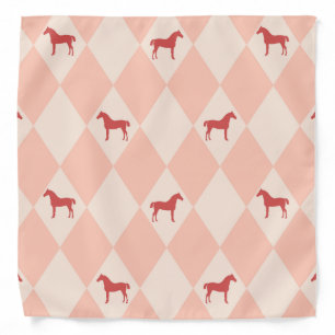 Stylish Pink Harleqiun Horse Pattern Bandana
