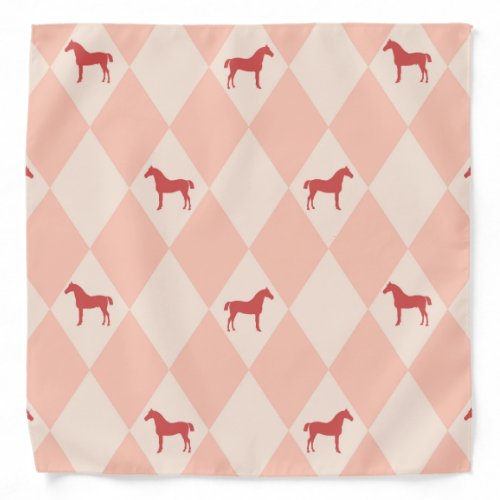 Stylish Pink Harleqiun Horse Pattern Bandana