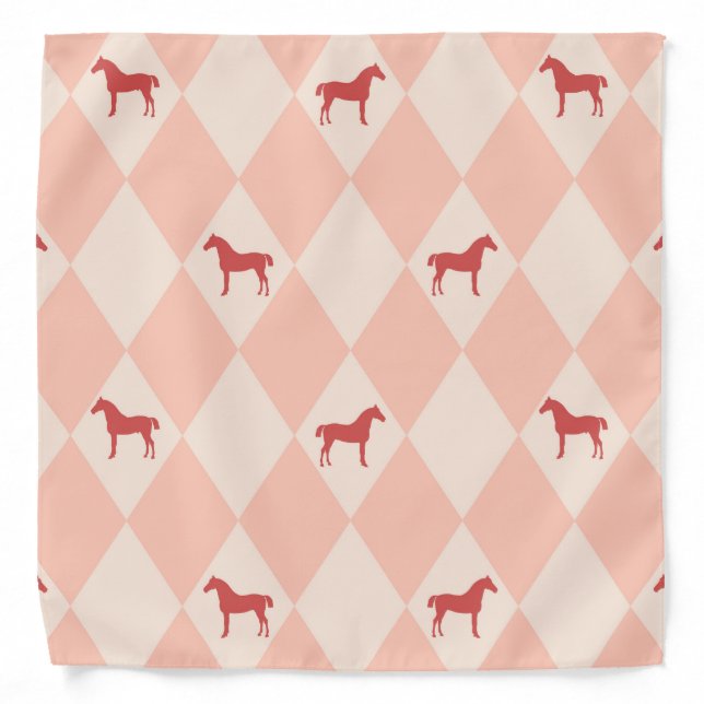 Stylish Pink Harleqiun Horse Pattern Bandana (Front)