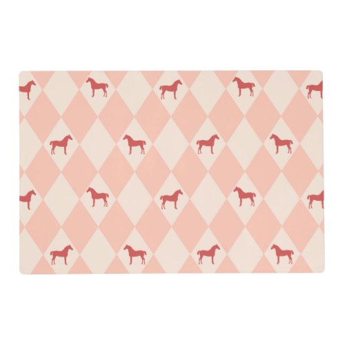 Stylish Pink Harleqiun Horse Pattern Placemat