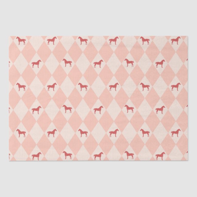 Stylish Pink Harleqiun Horse Pattern Tissue Paper (Front)