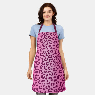 Stylish Pink Leopard Print Apron