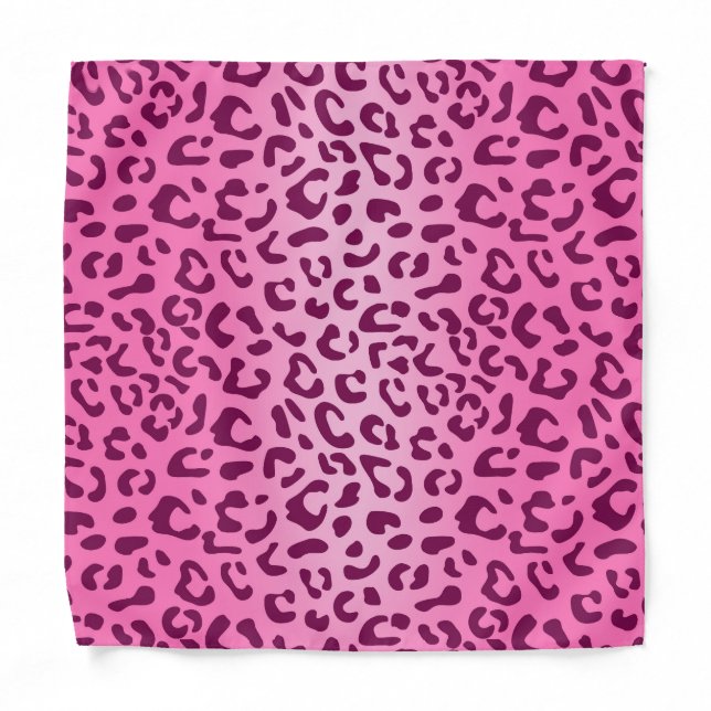 Stylish Pink Leopard Print Bandana (Front)