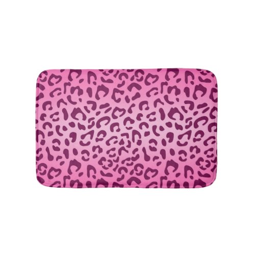 Stylish Pink Leopard Print Bath Mat