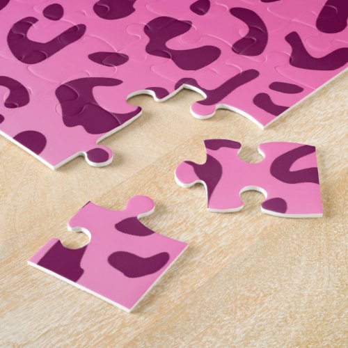 Stylish Pink Leopard Print Brainteaser Jigsaw Puzzle