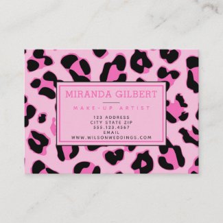 Stylish Pink Leopard Print Business Card
