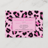 Stylish Pink Leopard Print Business Card (Front)